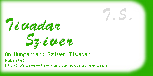 tivadar sziver business card